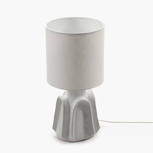 Billy Table lamp ceramic white / H 53 cm - Serax - White - Fabric, Sandstone