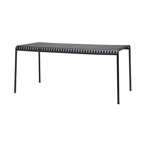 Table rectangulaire Palissade métal gris noir / 170 x 90 cm - Bouroullec,2016 - Hay - Anthracite - Acier laqué époxy