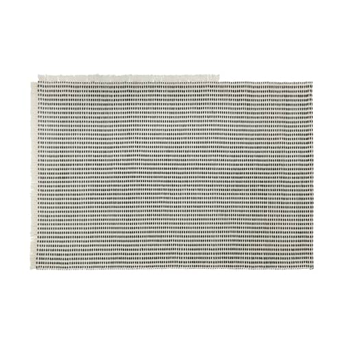 Tapis d\'extérieur Way Rug / 140 x 200 cm - Bouteilles en plastique recyclées - Ferm Living - Blanc cassé / Bleu - Polyester recyclé