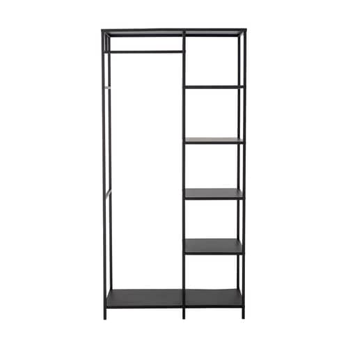 Kleiderschrank Valde metall schwarz / L 90 x P 40 x H 183 cm - Metall - Bloomingville - schwarz - Bemaltes Eisen
