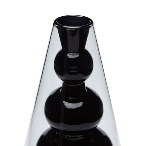 Vase Bump Cone glas schwarz / Ø 15 x H 22 cm - Geblasenes Glas - Tom Dixon - Rauchgrau / Schwarz - Geblasenes Borosilikatglas