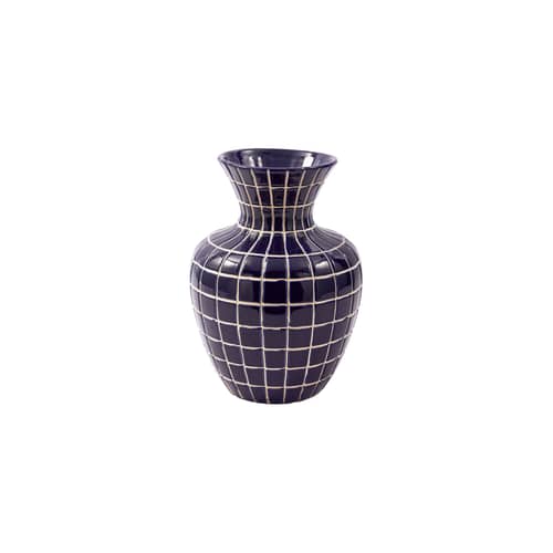 Vase Hamam Small céramique bleu / Ø 30 x H 40 cm - POLSPOTTEN - Bleu marine - Céramique émaillée