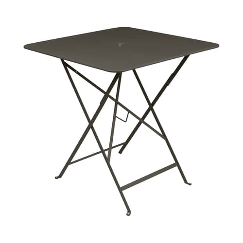Klapptisch Bistro metall braun / 71 x 71 cm - 3/4 Personen - Sonnenschirmloch - Fermob - Tonka - lackierter Stahl