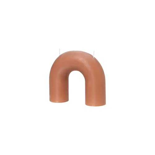 Bougie Bend cire rose / L 16,5 x H 14,5 cm - 2 mèches - BROSTE COPENHAGEN - Rose tan - Paraffine