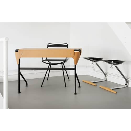Tucano Desk leather brown / Saddle leather - Zanotta - Brown leather - Leather, Varnished steel