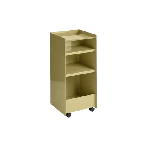 Servierwagen auf Rollen Folded Tall metall grün / Aufgeklappt – H 83,7 cm - Muuto - Dunkelgrün-Beige - Stahl