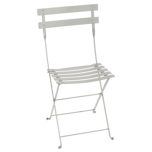 Bistro Folding chair metal grey / Metal - Fermob - Clay grey - Lacquered steel