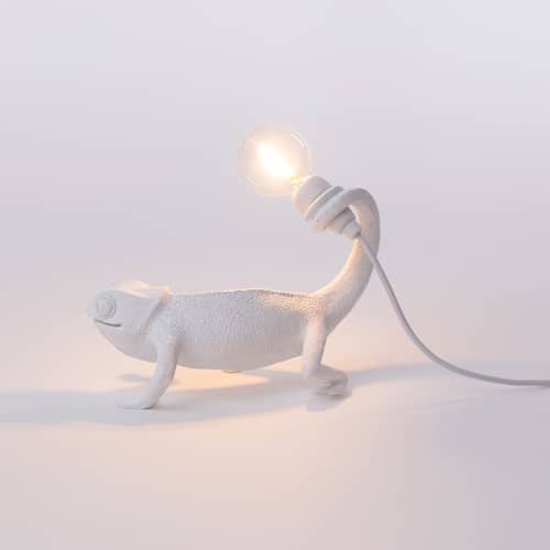 Lampada da tavolo Chameleon Still materiale plastico bianco / Resina - Seletti - Ancora / Bianco - Resina