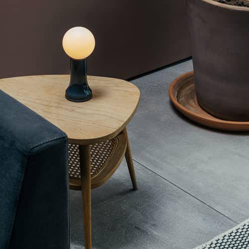 Lampada da tavolo Shore vetro grigio - TALA - Grigio - Porcellana, Vetro soffiato a bocca