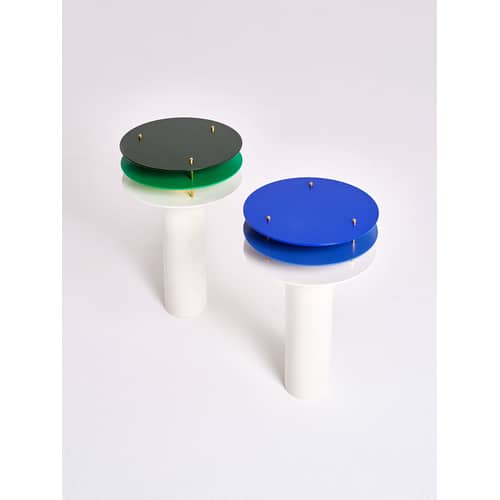 Lampe de table Variation métal vert / H 43 cm / Exclusivité - Axel Chay - Vert & blanc - Acier laqué, Laiton