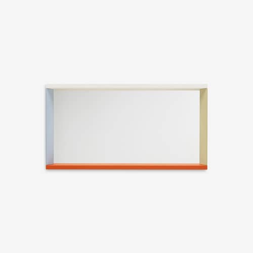 Miroir mural Colour Frame - Medium bois orange / 91 x  48 cm - Vitra - Bleu / orange - Frêne laqué, Verre