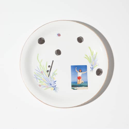 04,91_Tableware Plate ceramic multicoloured / Gym Tonic - Flecked and silk-screened / One of a kind - MARION MAILAENDER - Gym Tonic (random model) - China