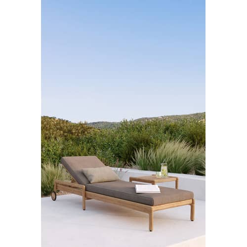 Table basse Jack Outdoor tissu bois naturel / 54 x 54 cm - Teck - Ethnicraft - 54 x 54 cm / Teck - Teck massif
