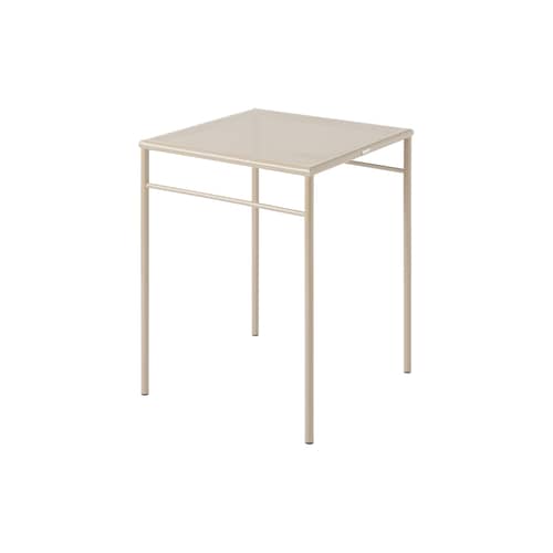Table carrée T37 Tressée métal beige / 60 x 60, 2 à 4 personnes - Plateau tressé - Tolix - Beige gris - Acier inoxydable