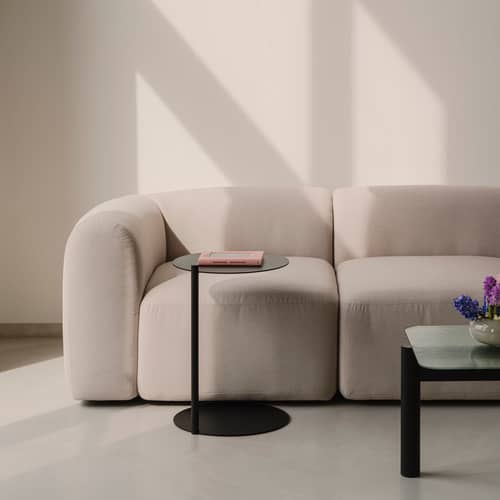 Table d\'appoint Ande métal noir / Ø 40 x H 55 cm - NOO.MA - Noir volcan - Acier recyclé