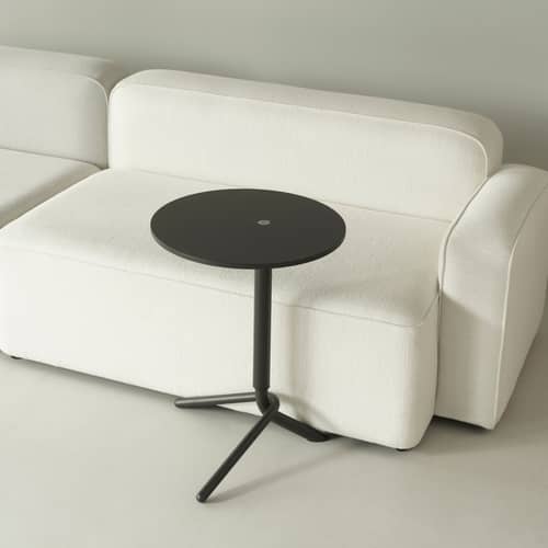 Table d\'appoint Lift bois marron / Hauteur réglable 56,5 à 74 cm - Normann Copenhagen - Marron foncé - Acier thermolaqué, MDF avec revêtement PU