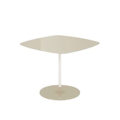 Table d\'appoint Thierry verre blanc / 50 x 50 x H 40 cm - Verre - Kartell - Blanc - Acier peint, Verre trempé