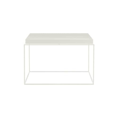 Table basse Tray métal blanc / H 35 cm - 60 x 60 cm / Carré / Seconde vie - Hay - Blanc - Acier laqué