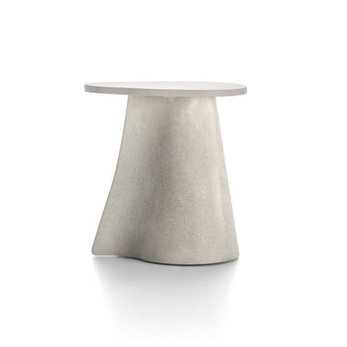 Tavolino Fossil Large pietra bianco / 36 x 50 x H 52 cm - MDF Italia - H 52 cm / Cemento bianco caldo - Calcestruzzo alleggerito
