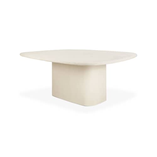 Tavolo ovale Elements corian bianco / 200 x 143 cm - 8 persone / Microcemento - Ethnicraft - Bianco - Microcemento verniciato