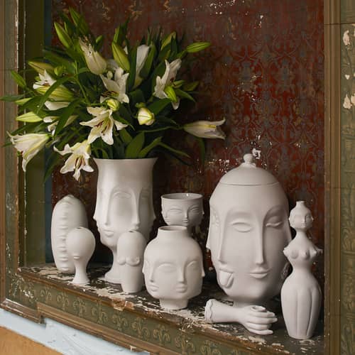 Vase Dora Maar céramique blanc / Ø 15 x H 21 cm - Jonathan Adler - H 21 cm / Blanc mat - Porcelaine