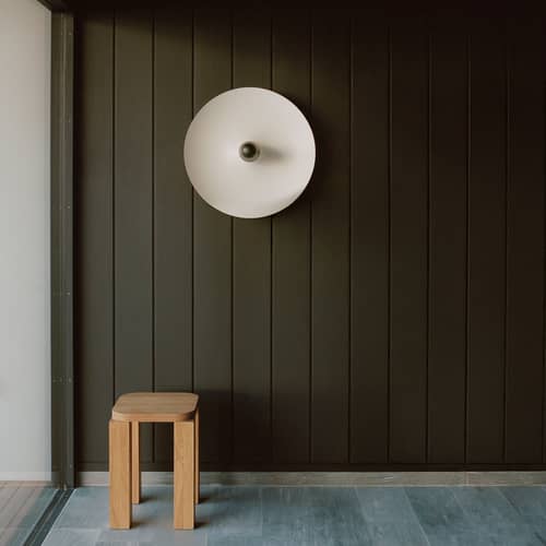Wandleuchte Kantarell LED metall weiß / Deckenleuchte - Ø 55 cm - NEW WORKS - Weiß / Nickel - Aluminium, Stahl