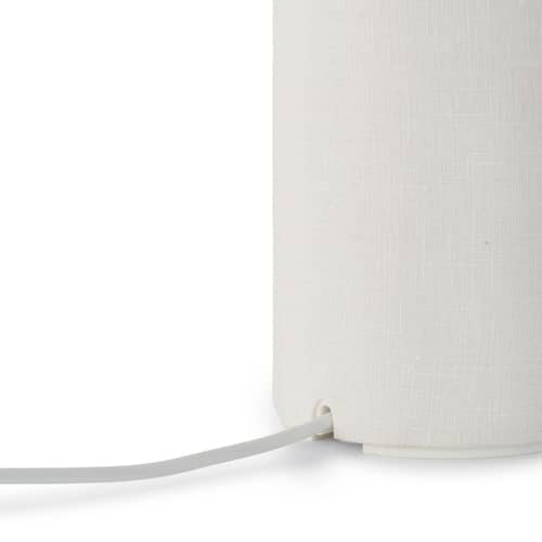 Margin LED Wireless rechargeable lamp textile white / H 32.5 cm - NEW WORKS - White Linen - Linen, Steel