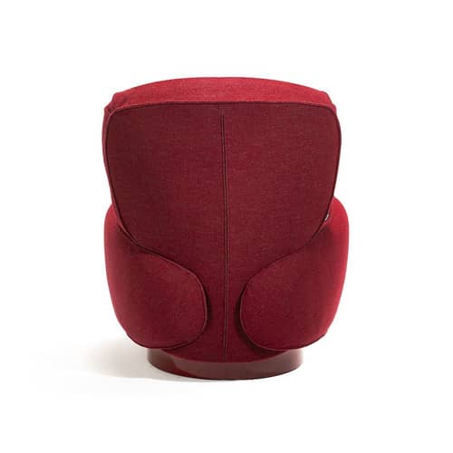 Drehsessel Yori-Kiri textil rot / Neigbare Rückenlehne - Zanotta - Rot - Gewebe, PET Faser, Polyurethan-Schaum, Stahl