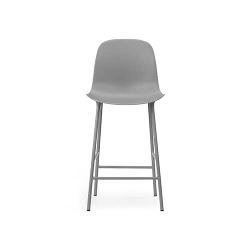 Barhocker Form plastikmaterial grau / H 65 cm - Normann Copenhagen - Grau / Grauer Fuß - lackierter Stahl, Polypropylen