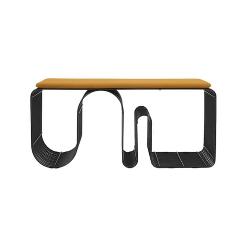 Curva Bench metal black / Shelf - L 100 cm - AYTM - Black & White - Steel