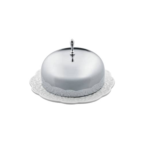Beurrier Dressed céramique métal blanc - Alessi - Blanc / Acier - Acier inoxydable, Porcelaine