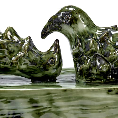 Bougie parfumée Allure Large céramique vert / 26,6 x 12,5 x H 17 cm - 4 mèches - Serax - Vert - Céramique, Cire de soja