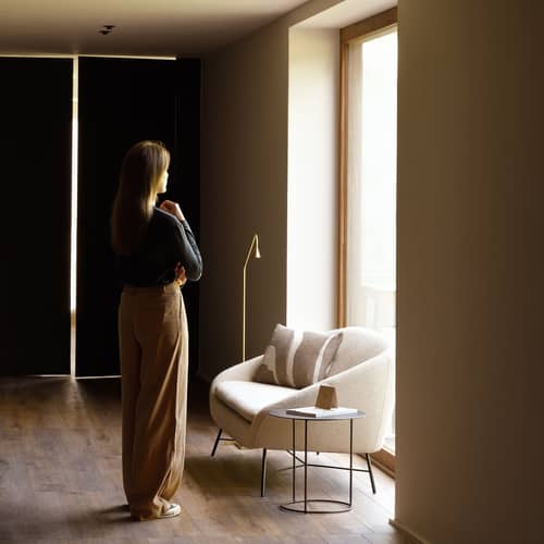 Canapé droit Barrow tissu blanc / L 141 cm - Ethnicraft - Blanc cassé - Métal laqué, Mousse haute densité, Tissu