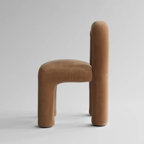 Chaise rembourrée Daiku / Velours - 101 COPENHAGEN - Désert - Bois, Mousse, Velours