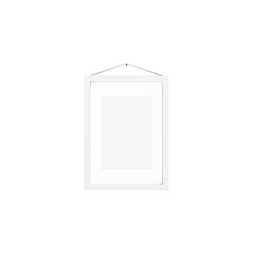 Cornice A5 metallo bianco / 16,8 x 23 cm - MOEBE - Bianco (Alluminio) - Alluminio, Cinghia elastica, vetro acrilico