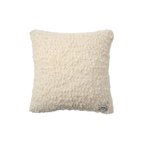 Coussin Bobble beige / Tissé main - 45 x 45 cm - Tom Dixon - Naturel - Laine bouclée recyclée, Polyester recyclé