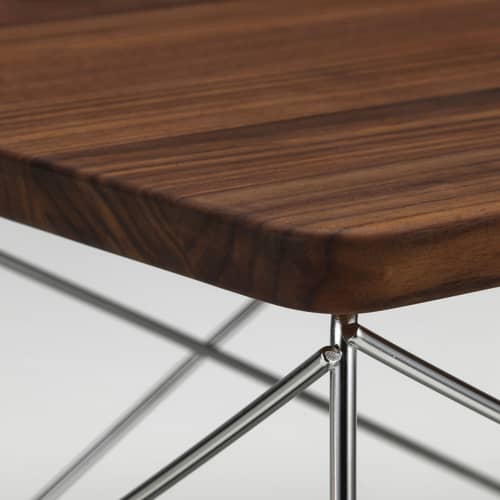 Occasional Table LTR End table wood brown / Eames (1950) - Vitra - Dark walnut / Steel base, legs - Solid walnut, Stainless steel wire