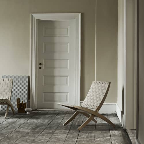 Fauteuil lounge MG501 INDOOR - Cuba Chair  / Morten Gøttler, 1997 - Pliable/ Corde de papier - CARL HANSEN & SON - Chêne savonné FSC / Corde naturelle - Chêne massif savonné FSC, Corde en papier