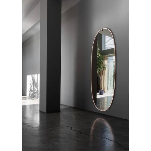 La Plus Belle Illuminated mirror silver metal LED / By Starck - H 205 cm - Flos - Polished aluminium - Aluminium alloy, Silicone, Triplex glass