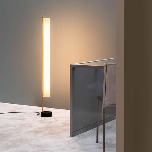 Lampadaire G54 / LED - Réédition 1959, Pierre Guariche - SAMMODE STUDIO - Blanc - Acier laqué, Laiton, PMMA