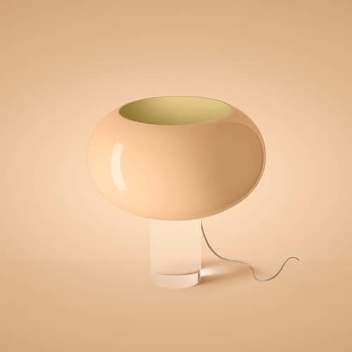 Lampe de table Buds 2 verre beige / Ø 41 x H 42 cm - Foscarini - Beige rosé - PMMA, Verre soufflé