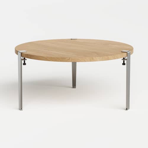 Pied Core avec fixation étau / H 43 cm / Pour créer table basse ou banc - TIPTOE - Inox brossé - Acier inoxydable brossé