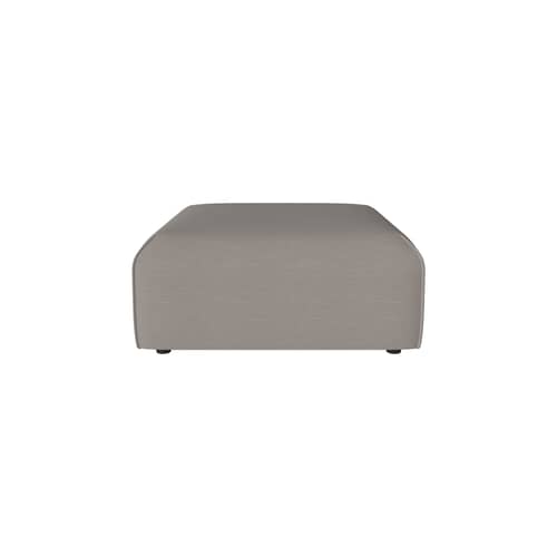Pouf d\'extérieur Arke tissu gris / Canapé de jardin modulable - 90 x 90 cm - Bolia - Gris (tissu d\'extérieur Brezza) - Bois, Mousse, Tissu outdoor