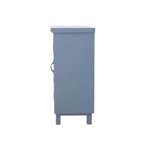 Hazem Storage unit wood blue / L 80 x D 35 x H 80 cm - Bloomingville - Blue / wood interior - Fir-tree, Soak glass