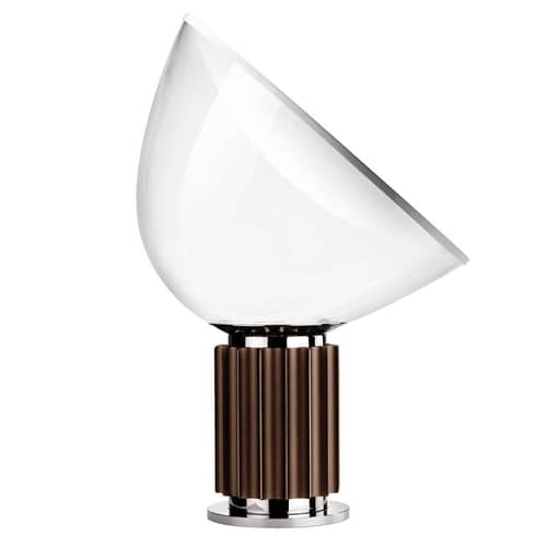 Taccia LED (1962) Table lamp glass brown / Glass - H 64.5 cm - Flos - Bronze / Transparent - Aluminium, Mouth blown glass
