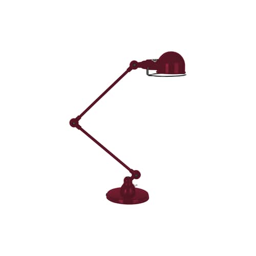 Tischleuchte Signal SI333 metall violett / 2 Arme - H 60 cm - Designit 1950 - Jieldé - Weinrot, glänzend - rostfreier Stahl