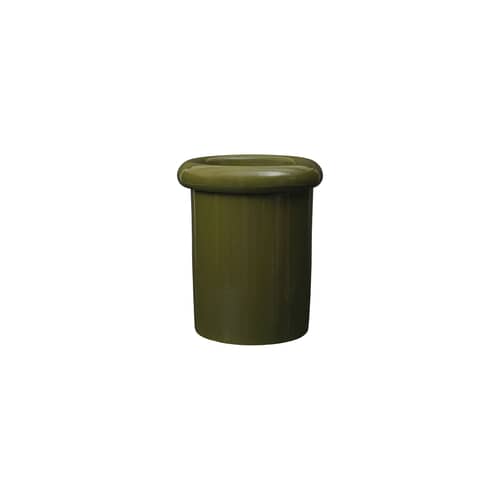 Vaso per fiori Rollo Small ceramica verde / Ø 31 x H 36 cm - Ferm Living - Muschio Verde - Terracotta smaltata