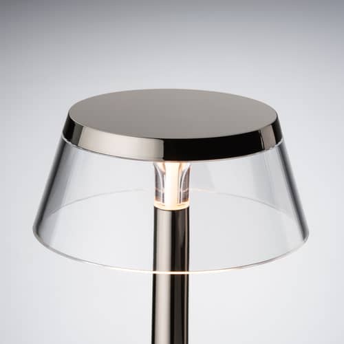 Bon Jour Unplugged Wireless rechargeable lamp plastic material black / LED - Sensitive Dimmer - Flos - Chromed black - ABS, PMMA