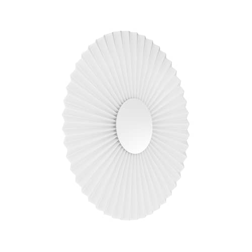 Applique Carmen LED tissu blanc /Ø 50 cm - Double branchement : mural ou prise - Hartô - Blanc - Métal laqué, Tissu plissé