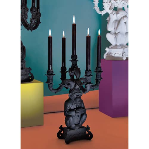 Chandelier Burlesque plastique noir / Chimpanzé - H 48 cm - Seletti - Noir - Polyrésine